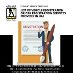 List of Vehicle Registration or Car Registration Services Provider in UAE