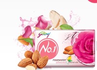 Rosewater & Almond Soap For Skin Nourishment By Godrej No 1.