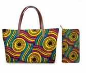 Women Tote HandBags Dubai | African Print Cloth Tote and Wallet - Borsetta Stivali