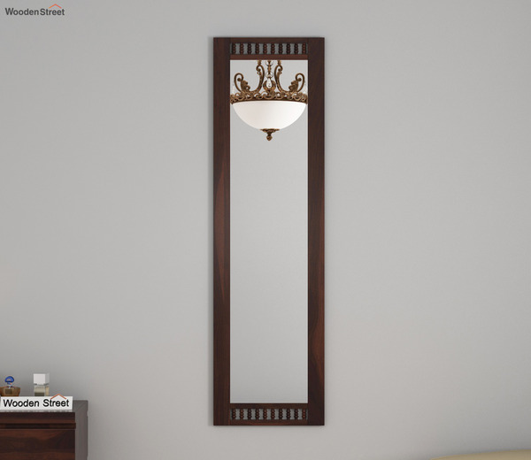 Buy Alanis Tall Mirror With Frame (Walnut Finish) Online At Wooden Street