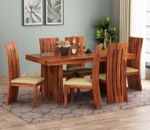 Buy Wertex 6 Seater Dining Set (Honey Finish) Online at Wooden Street