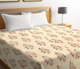 Buy Cream Screen Print Kantha Double Bed Cover Online in India at Wooden Street