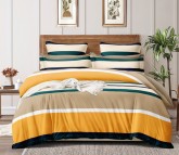 Buy Yellow and Beige Striped Double Bed AC Comforter Online at Wooden Street