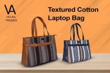 Textured Cotton Laptop Bag-Velkatrends