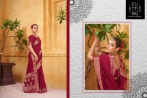 Buy Maroon Georgette Saree Online – The Cutting Story