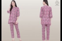 Elevate Your Style with Purple Printed Co Ord Set - The Cutting Story
