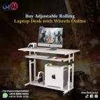 Buy Adjustable Rolling Laptop Desk with Wheels Online