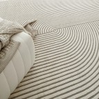 Maze Sandy - Curves & Straight Line Pattern Brown Carpet