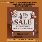 +1-888-413-6950 Spirit Flights for Chicago – Save Big This Summer & Independence Day