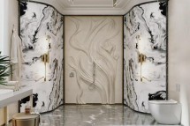 Botanical Flower Design Marble & Sandstone Wall Feature by Stone Art By SKL